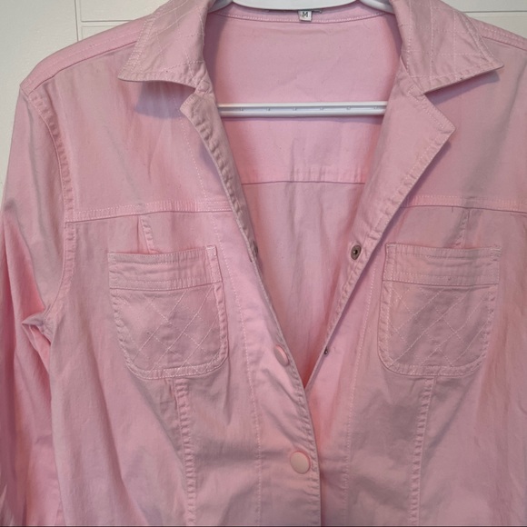 Vintage Pink Spanner Brand Snap Up Jacket wPockets - Picture 3 of 11